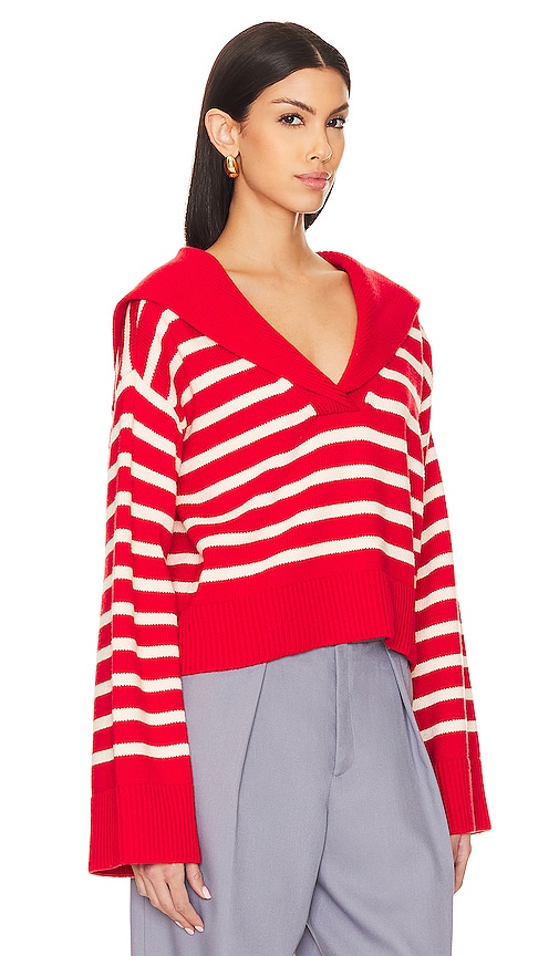 view 2 of 4 x Anja Dujaković Niam Striped Sweater in Ivory & Red
