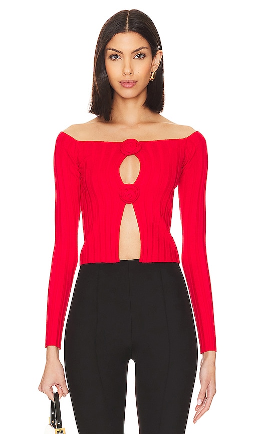 view 1 of 4 Liora Rosette Sweater in Red