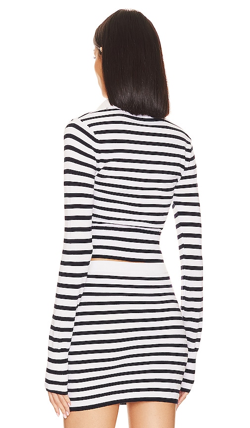 view 3 of 4 Selene Striped Sweater in Black & White