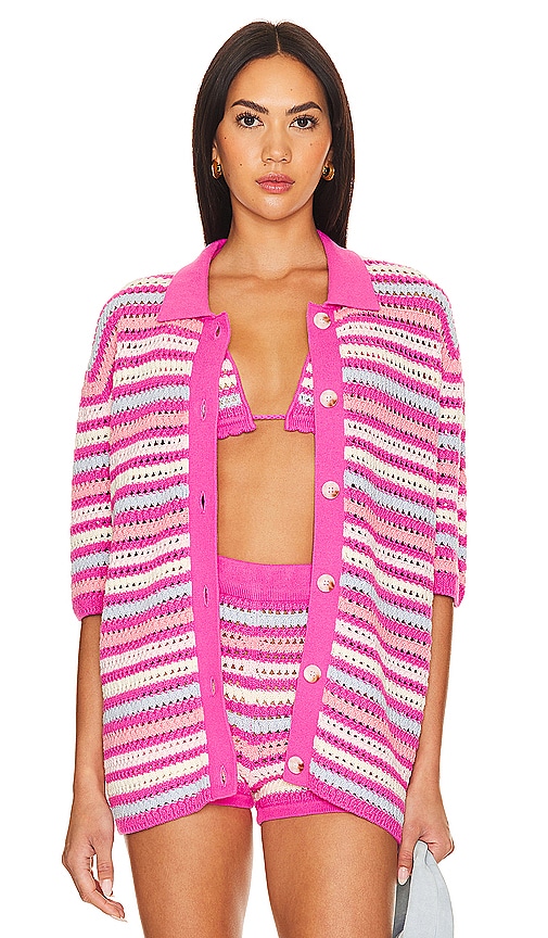 view 1 of 4 Lucia Cardigan in Pink & Blue Multi