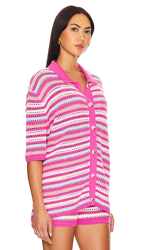 view 2 of 4 Lucia Cardigan in Pink & Blue Multi