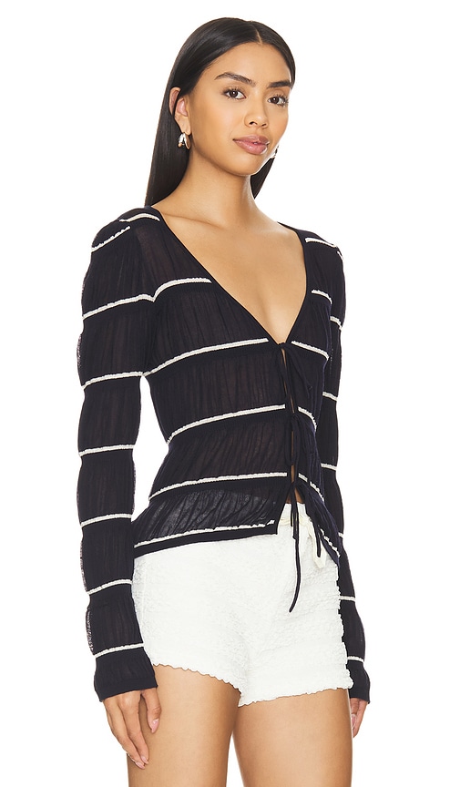 Shop Lovers & Friends Tanya Cardigan In Ivory & Navy