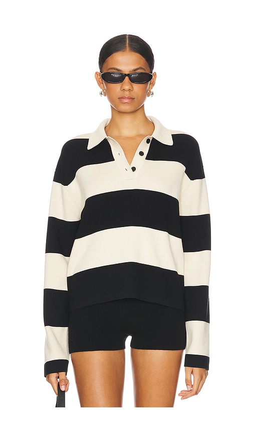 view 1 of 4 Parvati Stripe Sweater in Black & Beige