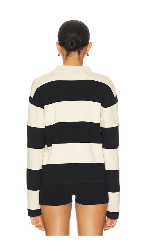 view 3 of 4 Parvati Stripe Sweater in Black & Beige