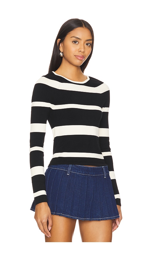 view 2 of 4 Miriam Striped Sweater in Black & Cream