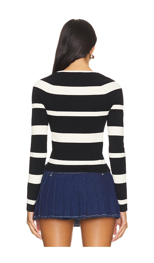 view 3 of 4 Miriam Striped Sweater in Black & Cream