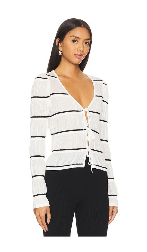 view 2 of 4 Tanya Cardigan in Cream & Black Stripe