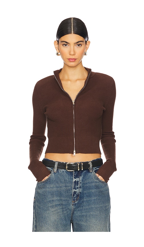 view 1 of 4 Roxana Zip Sweater in Brown