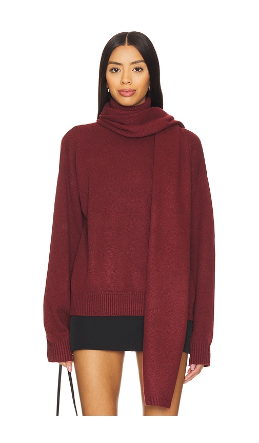 view 1 of 5 Nemy Sweater & Scarf Set in Burgundy