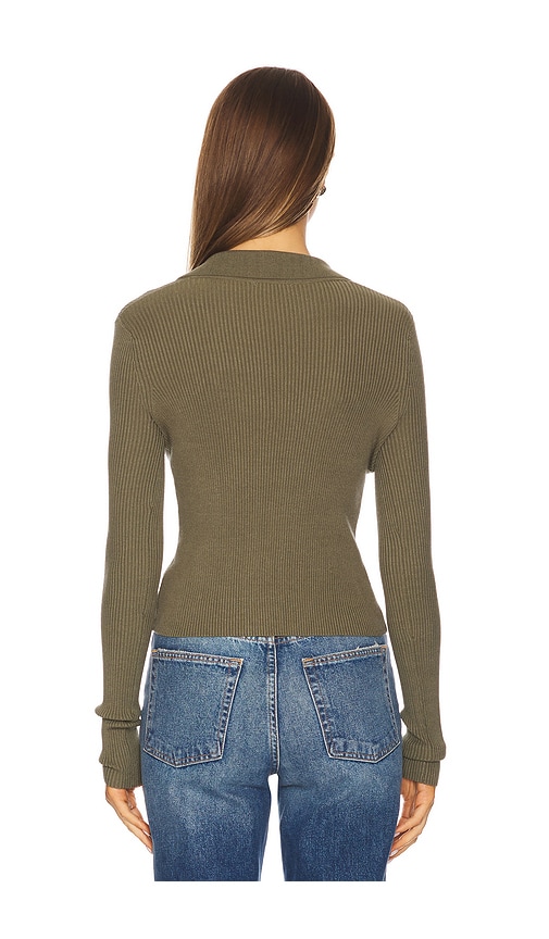 view 3 of 4 Meriah Polo Cardigan in Army Green