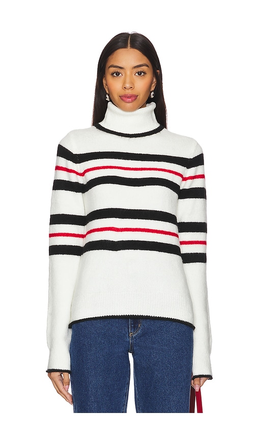 view 1 of 4 Océane Turtleneck Pullover in Black & Red Stripe