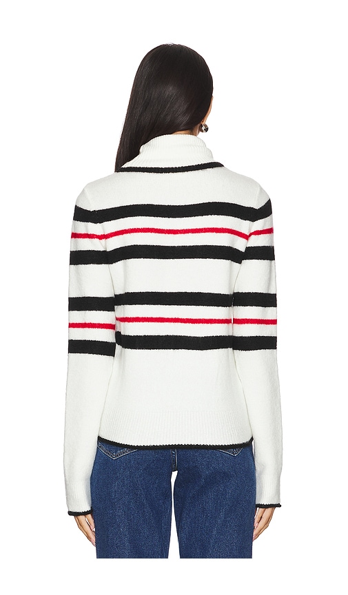 view 3 of 4 Océane Turtleneck Pullover in Black & Red Stripe