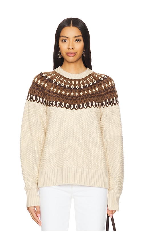 view 1 of 4 Andrea Fairisle Sweater in Beige & Brown Multi