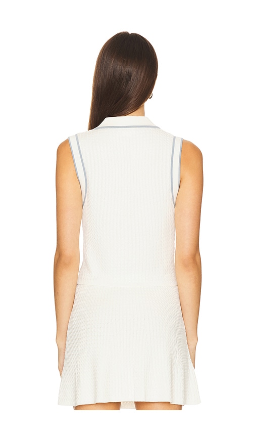 view 3 of 5 Pheby Cable Polo Vest in Ivory & Blue