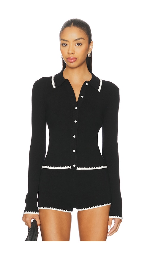 Lovers & Friends Lillie Polo Cardigan In Black
