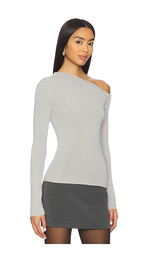 view 2 of 4 Katalina Off The Shoulder Sweater in Light Grey
