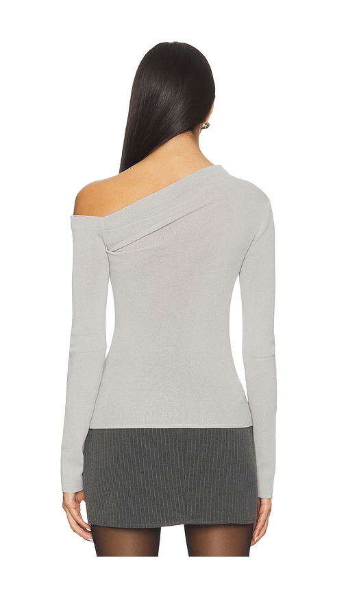 view 3 of 4 Katalina Off The Shoulder Sweater in Light Grey