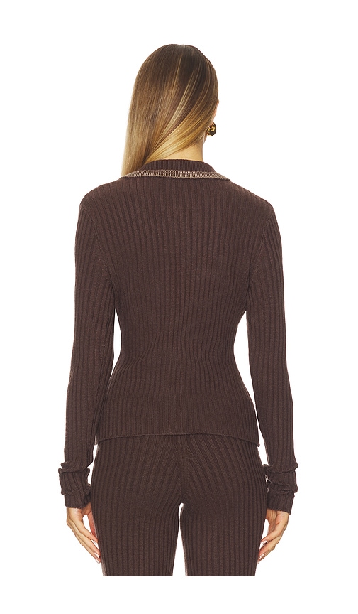 view 3 of 5 Tila Rib Cardigan in Brown & Tan