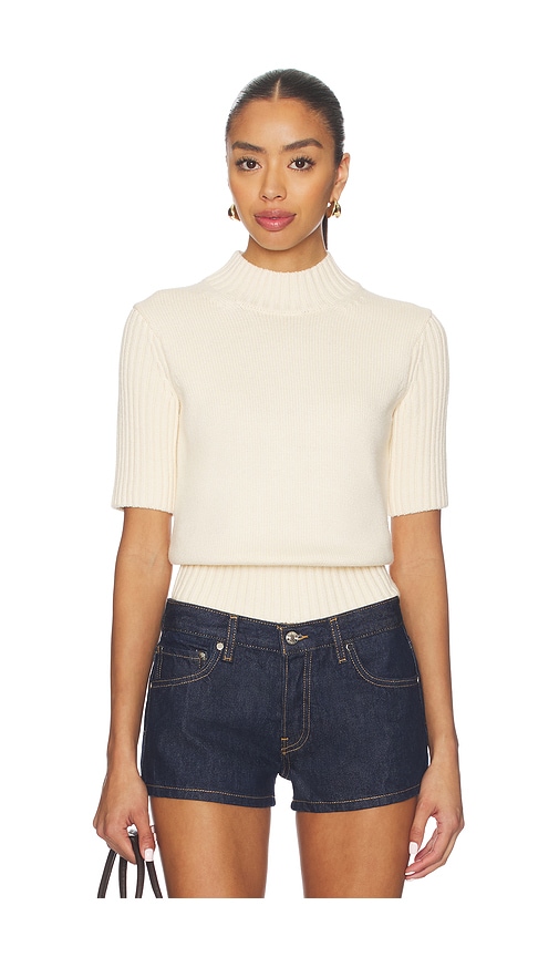 view 1 of 4 Katt Short Sleeve Sweater in Cream