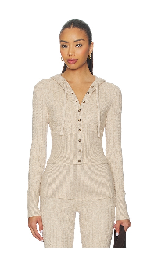 Lovers & Friends Paulina Button Up Hoodie In Brown