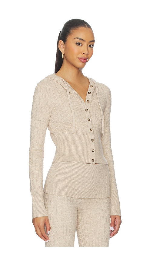 Lovers & Friends Paulina Button Up Hoodie In Brown