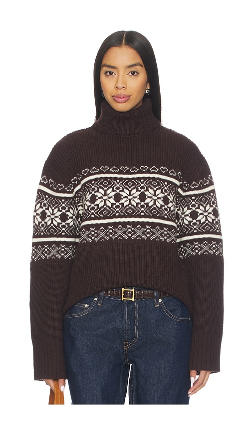 Lovers & Friends Chesca Fair Isle Turtle Neck Sweater In Brown