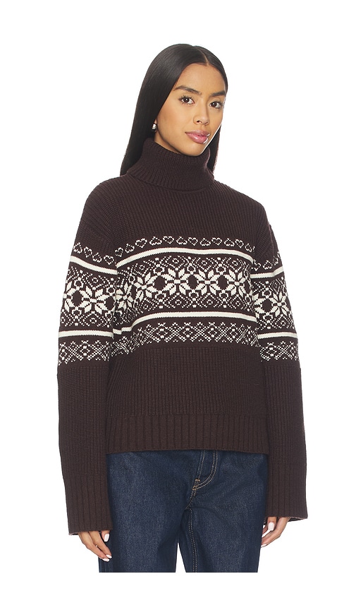 Lovers & Friends Chesca Fair Isle Turtle Neck Sweater In Brown