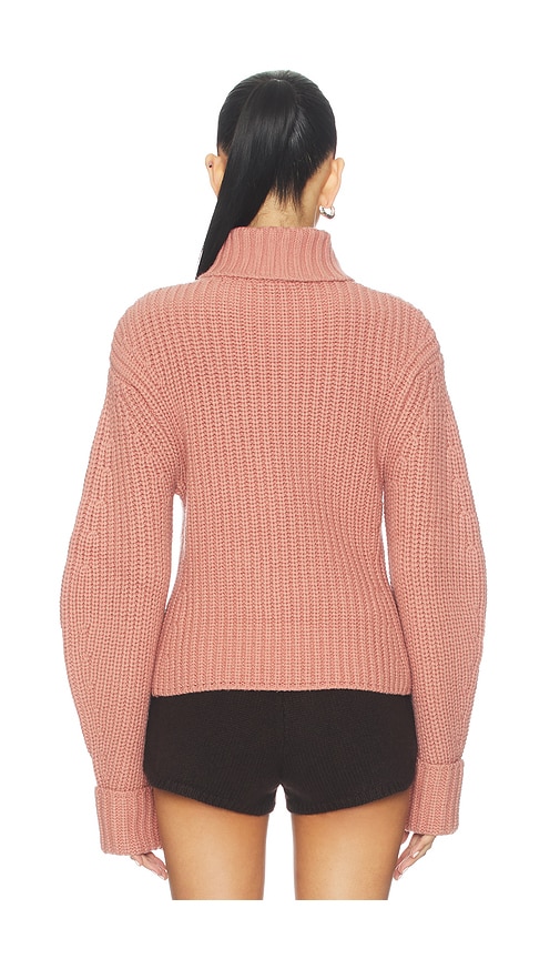 view 3 of 4 Aimee Mock Neck Sweater in Dusty Pink