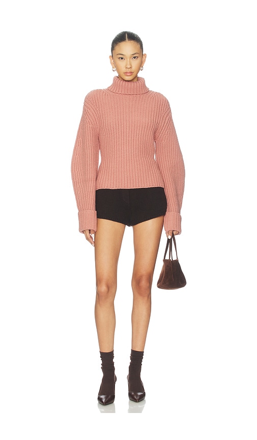 view 4 of 4 Aimee Mock Neck Sweater in Dusty Pink
