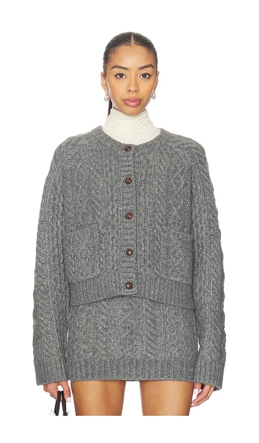 Lovers & Friends Ibona Cable Cardigan In Gray
