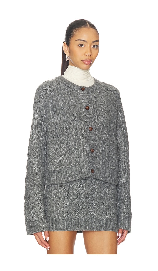 Lovers & Friends Ibona Cable Cardigan In Gray