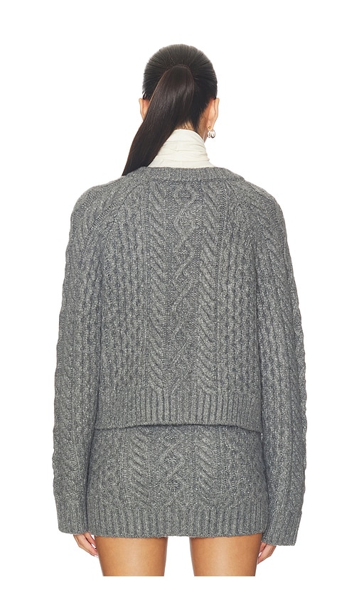 view 3 of 4 Ibona Cable Cardigan in Dark Heather Grey
