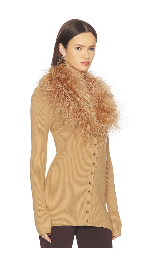 view 2 of 4 Jovana Feather Cardigan in Camel