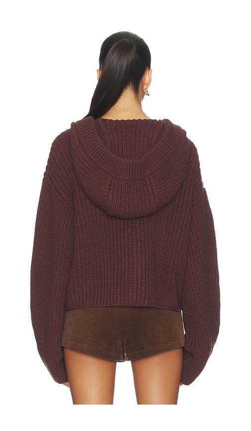 view 3 of 4 Anika Hooded Cardigan in Chocolate Brown