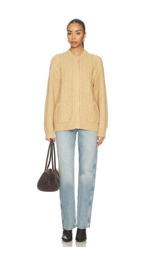 view 4 of 4 Barbetta Cable Cardigan in Camel