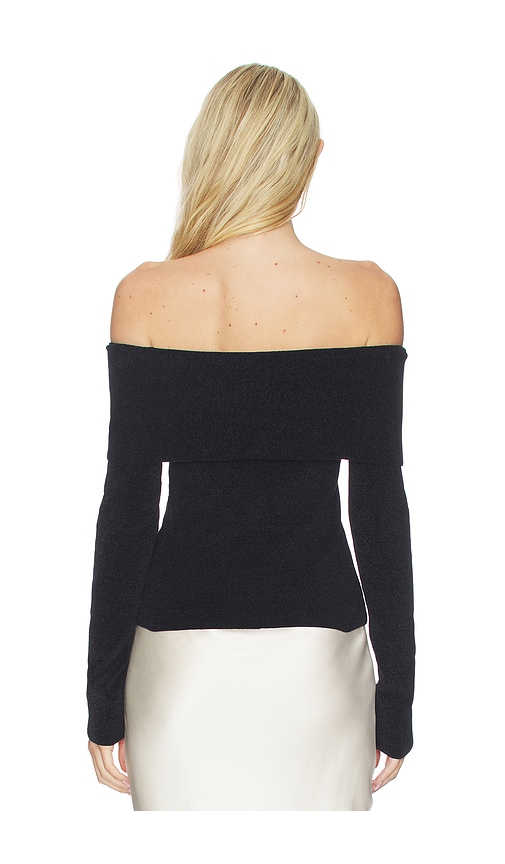 view 3 of 4 Eliana Rosette Off The Shoulder Sweater in Black Multi