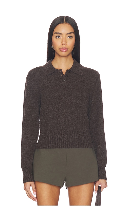 view 1 of 4 Mattelyn Polo Sweater in Dark Brown