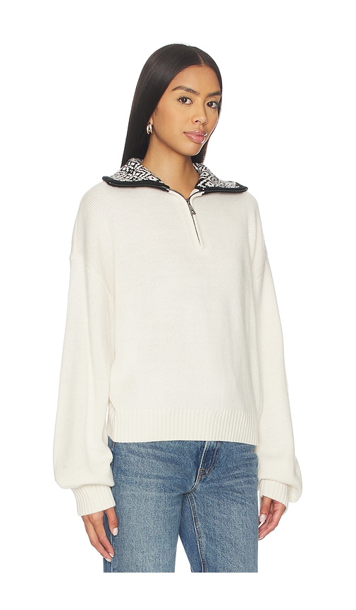 view 3 of 5 Estela Half Zip Mock Neck Sweater in Cream Multi