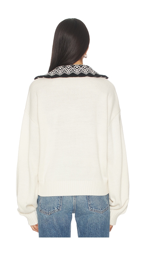 view 4 of 5 Estela Half Zip Mock Neck Sweater in Cream Multi