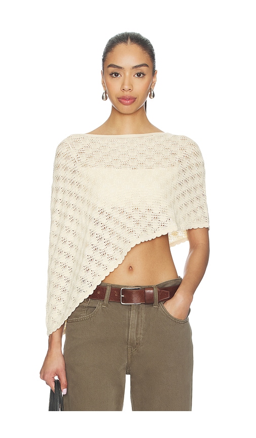 view 1 of 5 Emery Textured Poncho in Ivory