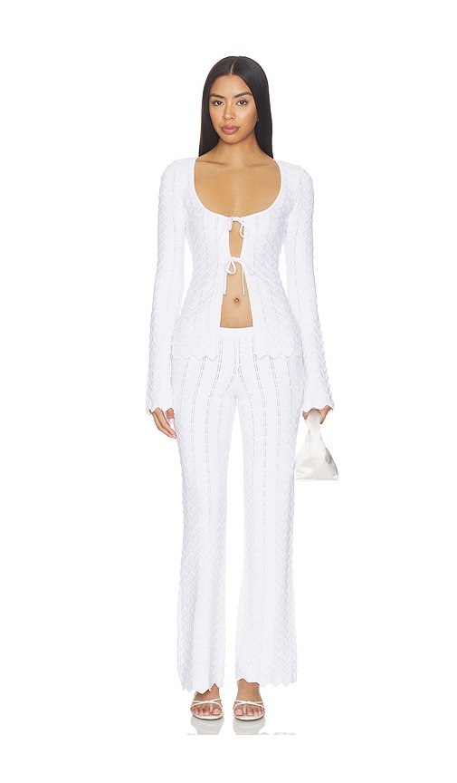 view 4 of 5 Polly Tie Front Cardigan in Ivory