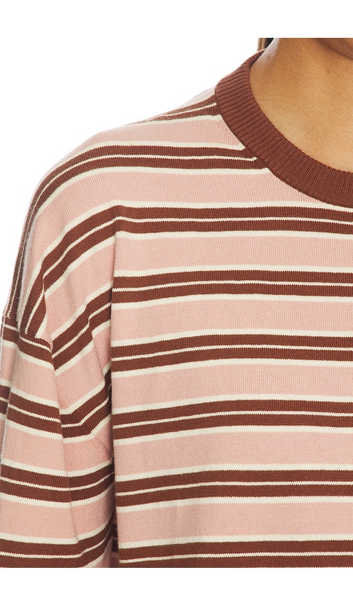 view 5 of 5 Amalia Crew Neck Sweater in Pink & Brown Stripe