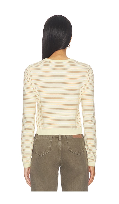 view 3 of 5 Jaylin Stripe Cardigan in Yellow & Brown Stripe