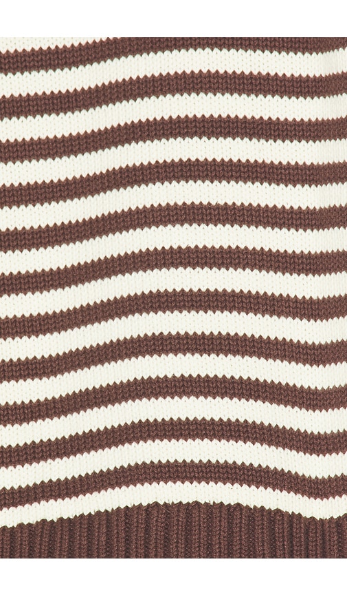 view 5 of 5 Pauley Knit Hoodie in Brown & Ivory Stripe