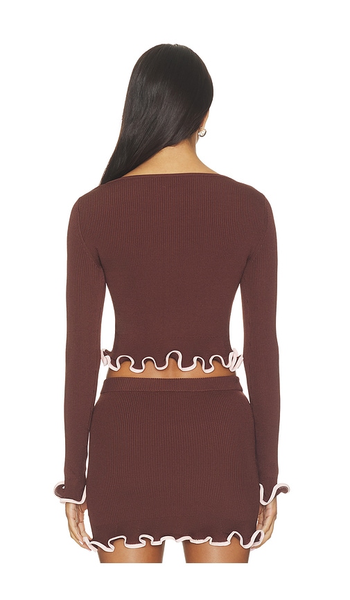 view 3 of 4 Bella Cardigan in Brown & Pink