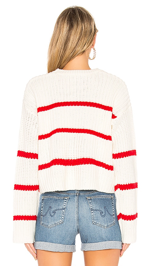 view 3 of 4 Striped Sweater in White & Red