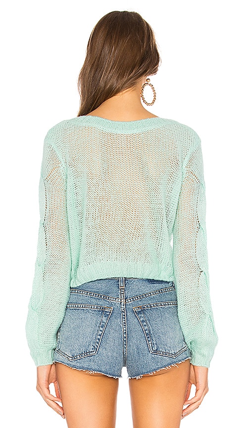 view 3 of 3 Airy Crop Sweater in Mint