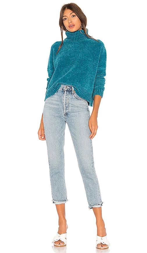 view 4 of 4 Geneva Chenille Sweater in Turquoise