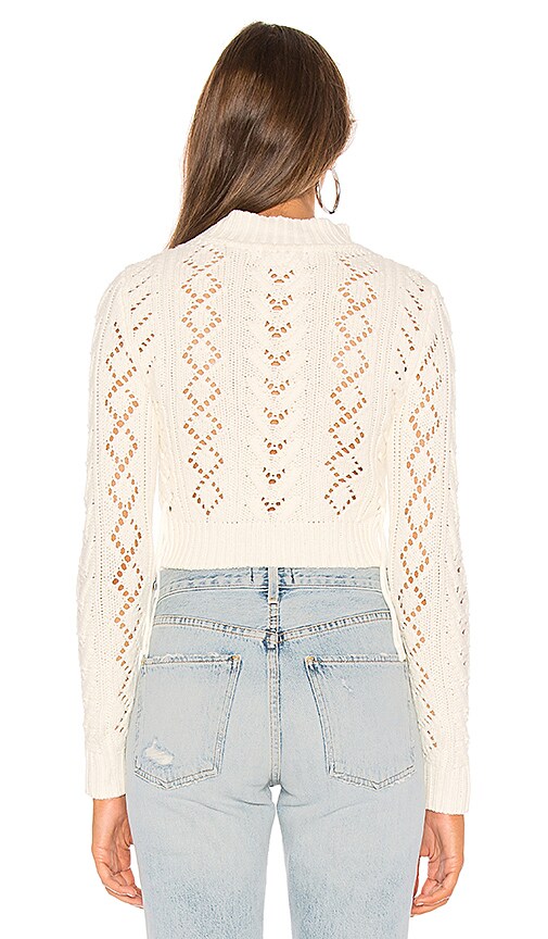 view 3 of 4 Lace Up Crop Sweater in Ivory