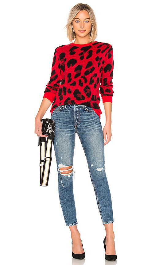 view 4 of 4 Speak Up Sweater in Red Leopard